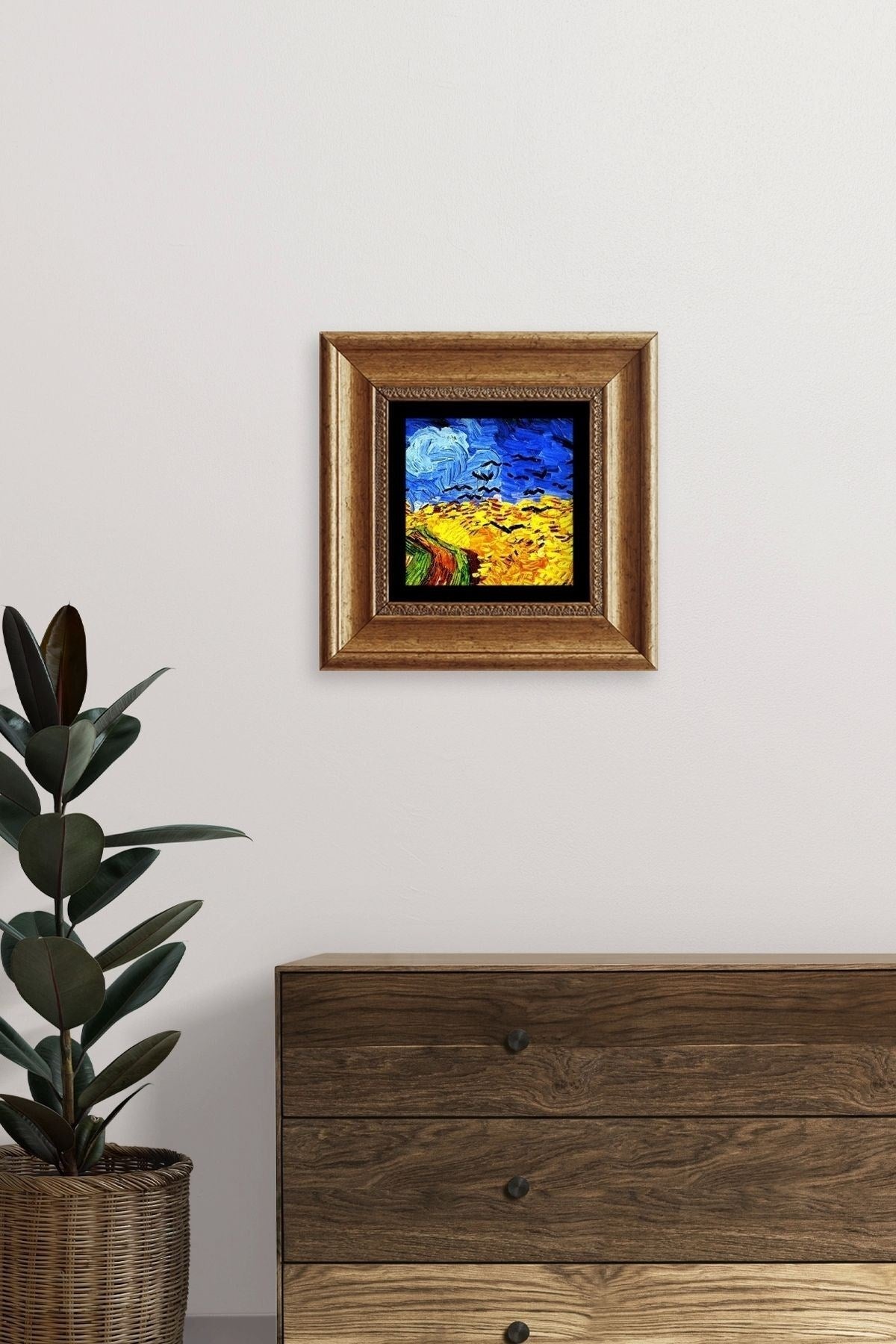 Van Gogh Çerçeveli Taş Tablo 20 cm