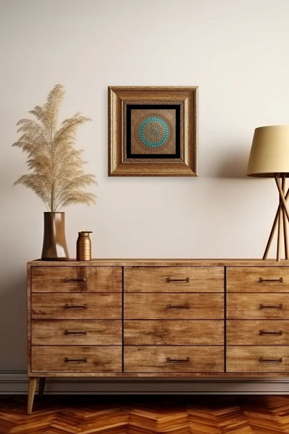 Motif Çerçeveli Taş Tablo 20 cm