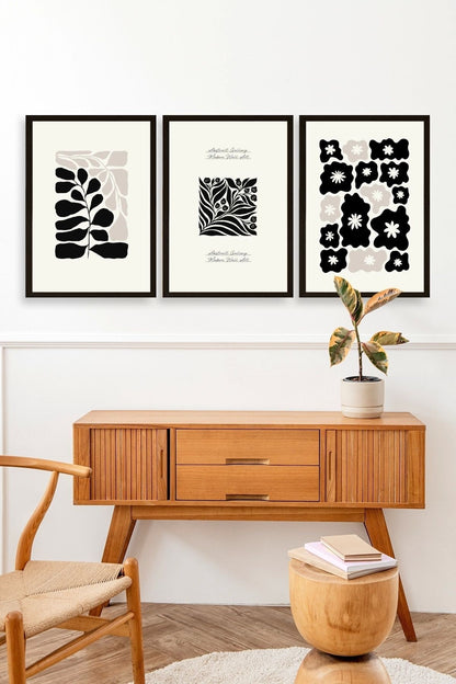 Modern Üçlü Ahşap Çerçeveli Tablo 30 x 40