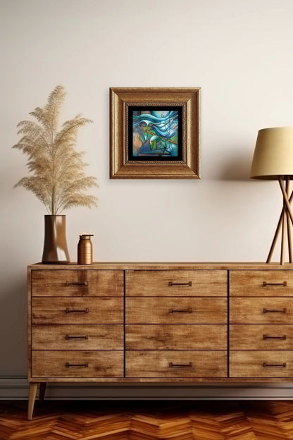 Soyut Çerçeveli Taş Tablo 20 cm