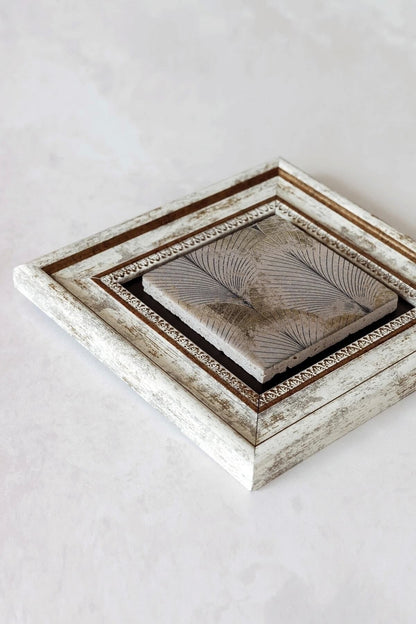 Desenli Çerçeveli Taş Tablo , Çerçeveli Taş Duvar Dekoru-enkcrcvtbl-00166 20 cm