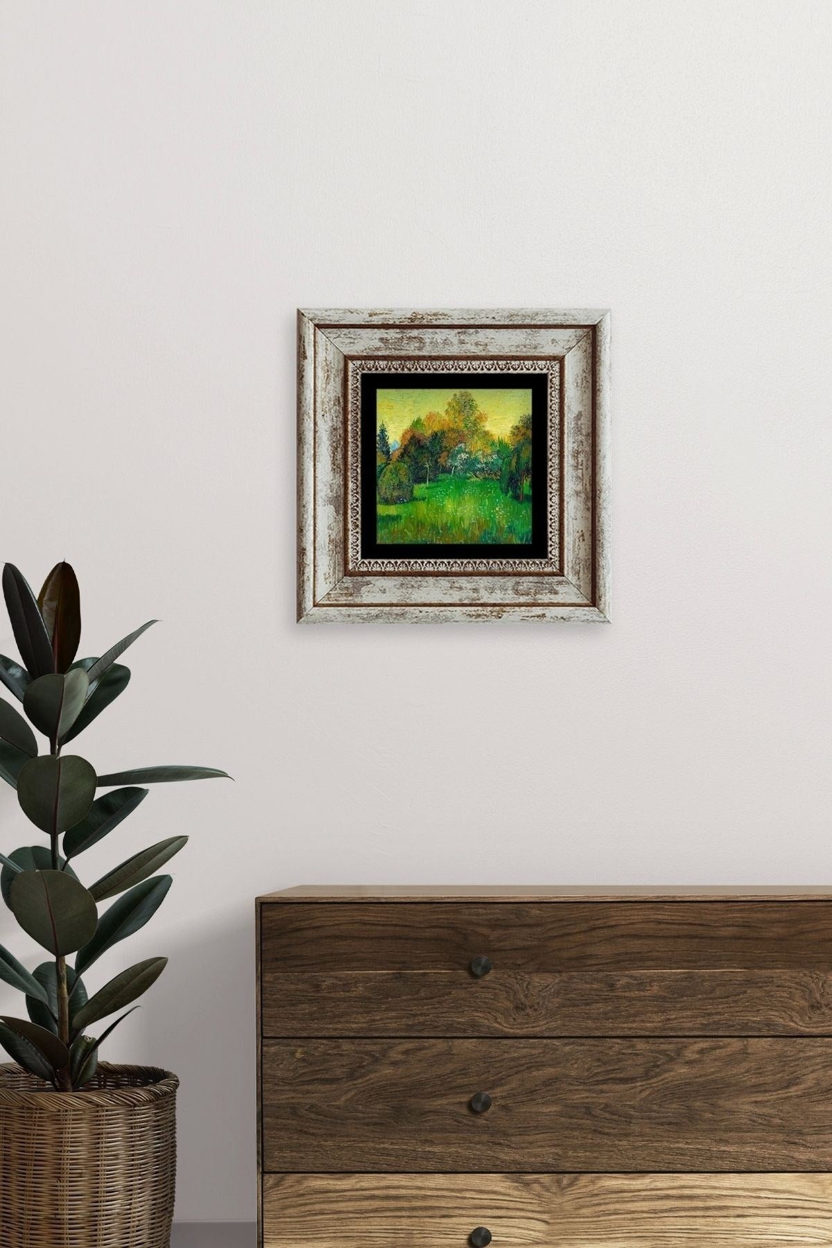 Van Gogh Çerçeveli Taş Tablo 20 cm