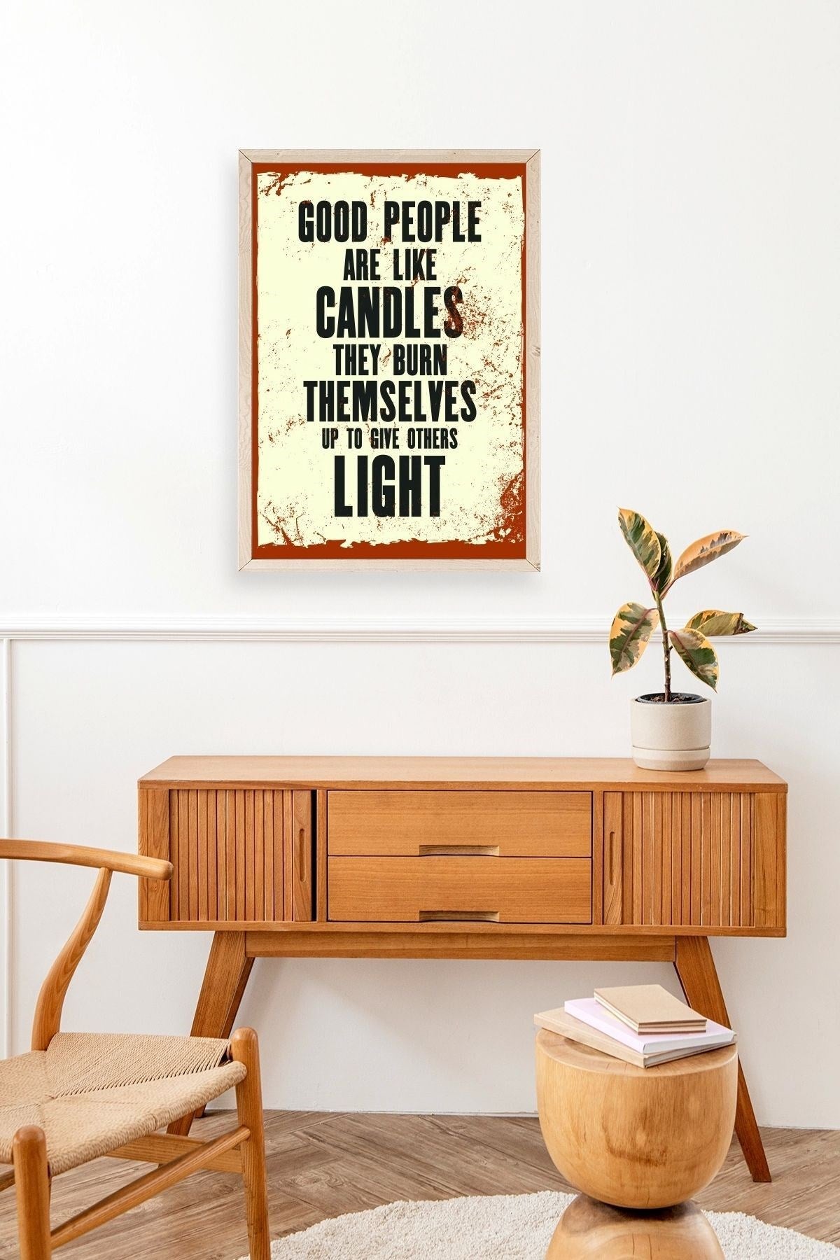 Motto Ahşap Çerçeveli Tablo 23 x 30