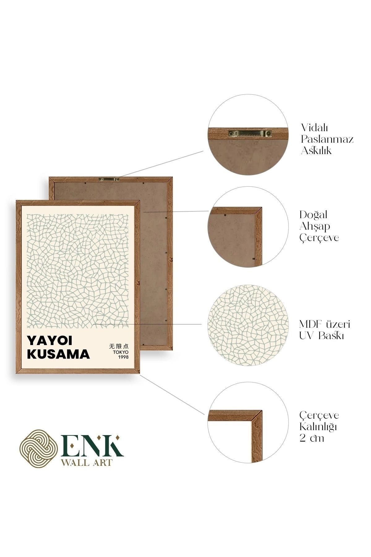 Yayoi Kusama Ahşap Çerçeveli Tablo 17 x 23