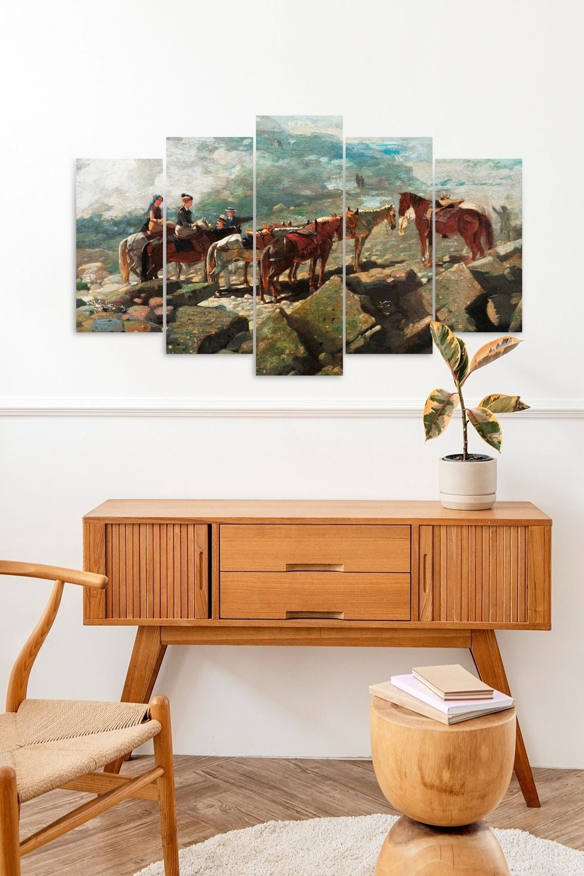 İnsan Manzarası 5 Parçalı Mdf Tablo 60 x 100