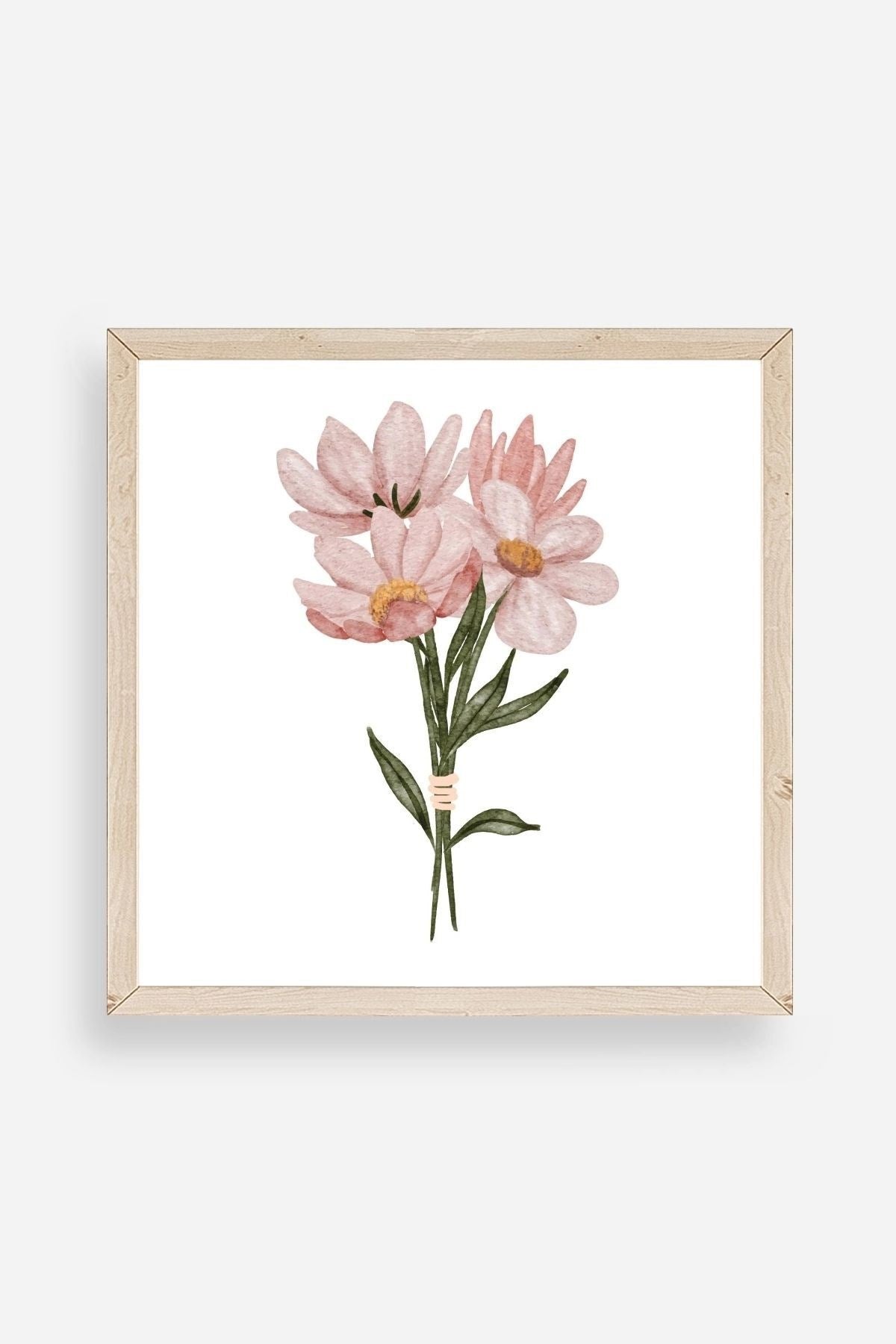 Çiçek Ahşap Çerçeveli Tablo 23 x 23