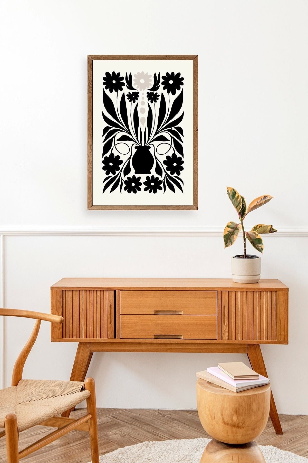 Çiçek Ahşap Çerçeveli Tablo 50 x 70