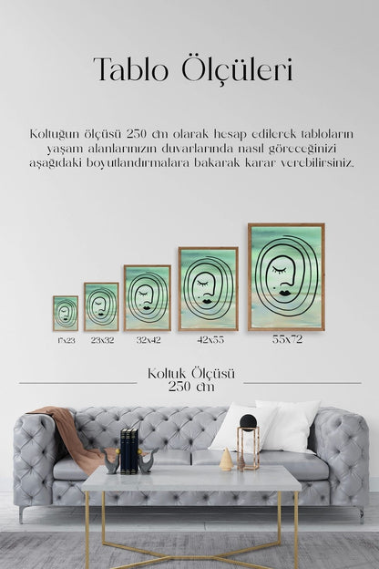 Soyut Ahşap Çerçeveli Tablo 23 x 30