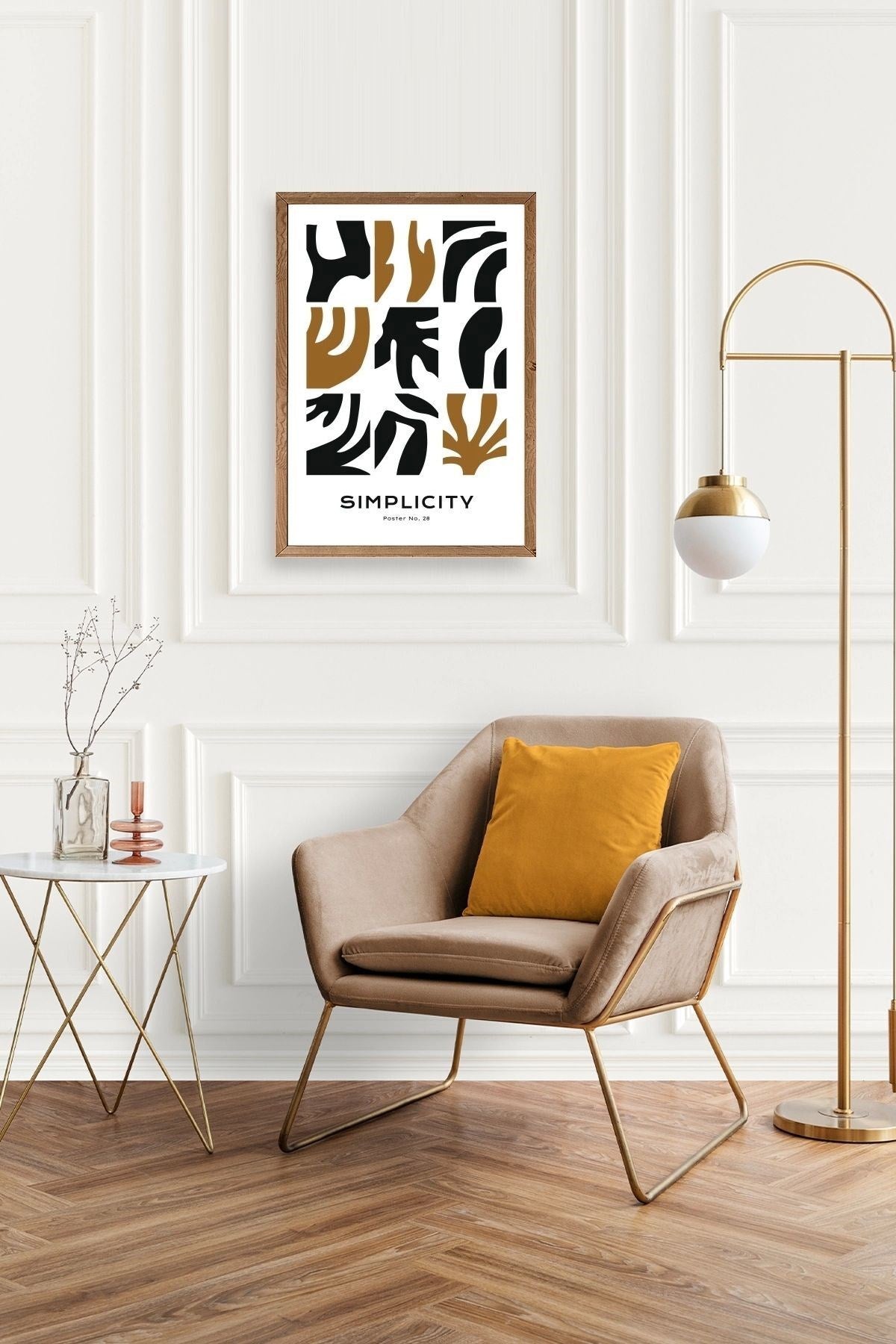 Soyut Poster Ahşap Çerçeveli Tablo 30 x 42