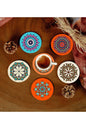 6 Adet Desenli Mdf Bardak Altlığı