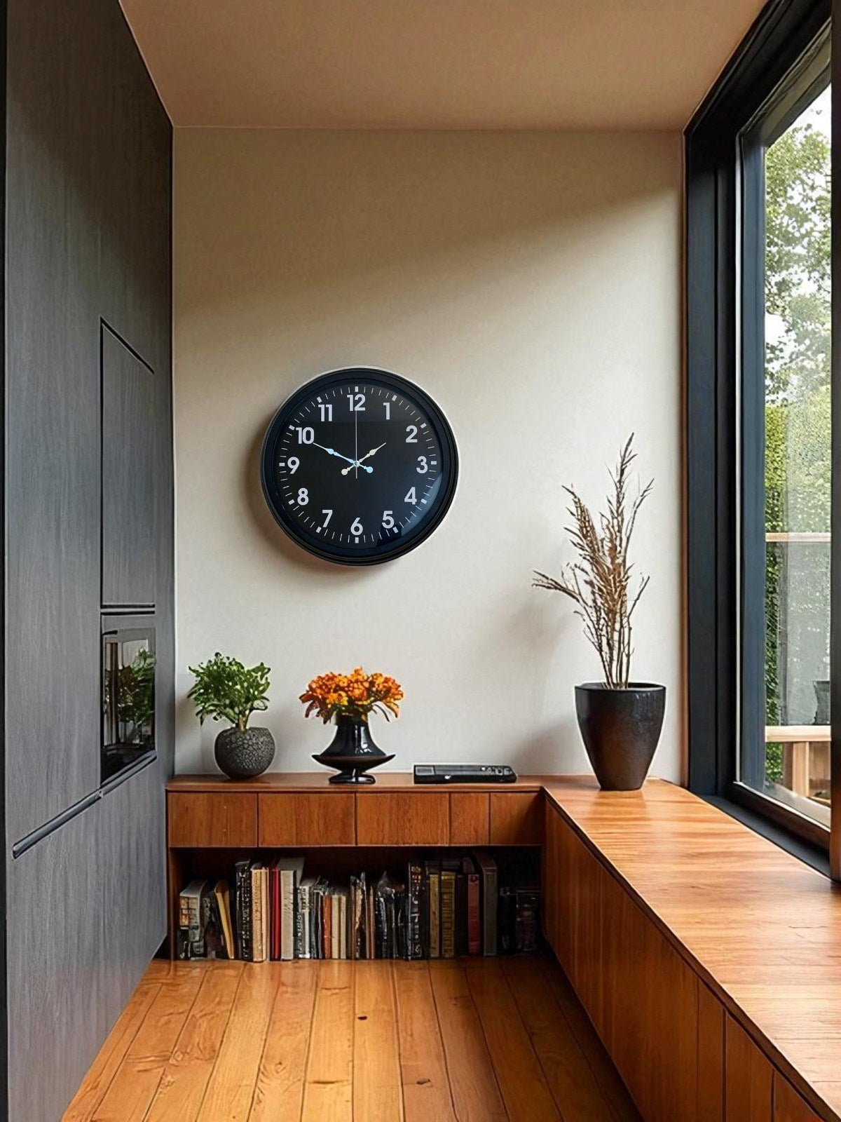 Zentime 40 Cm Siyah Şık Duvar Saati