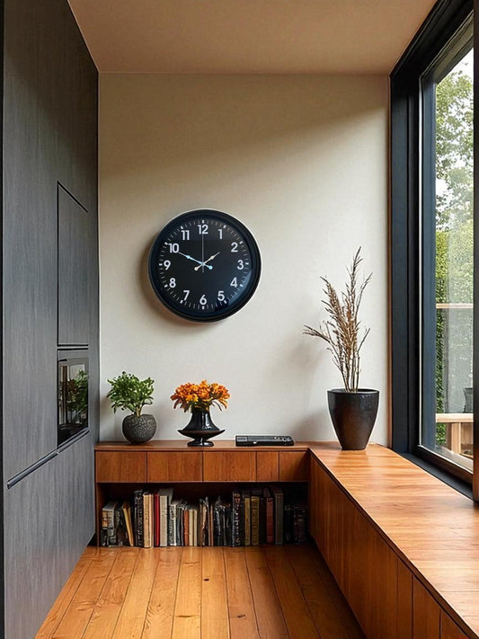 Zentime 40 Cm Siyah Şık Duvar Saati