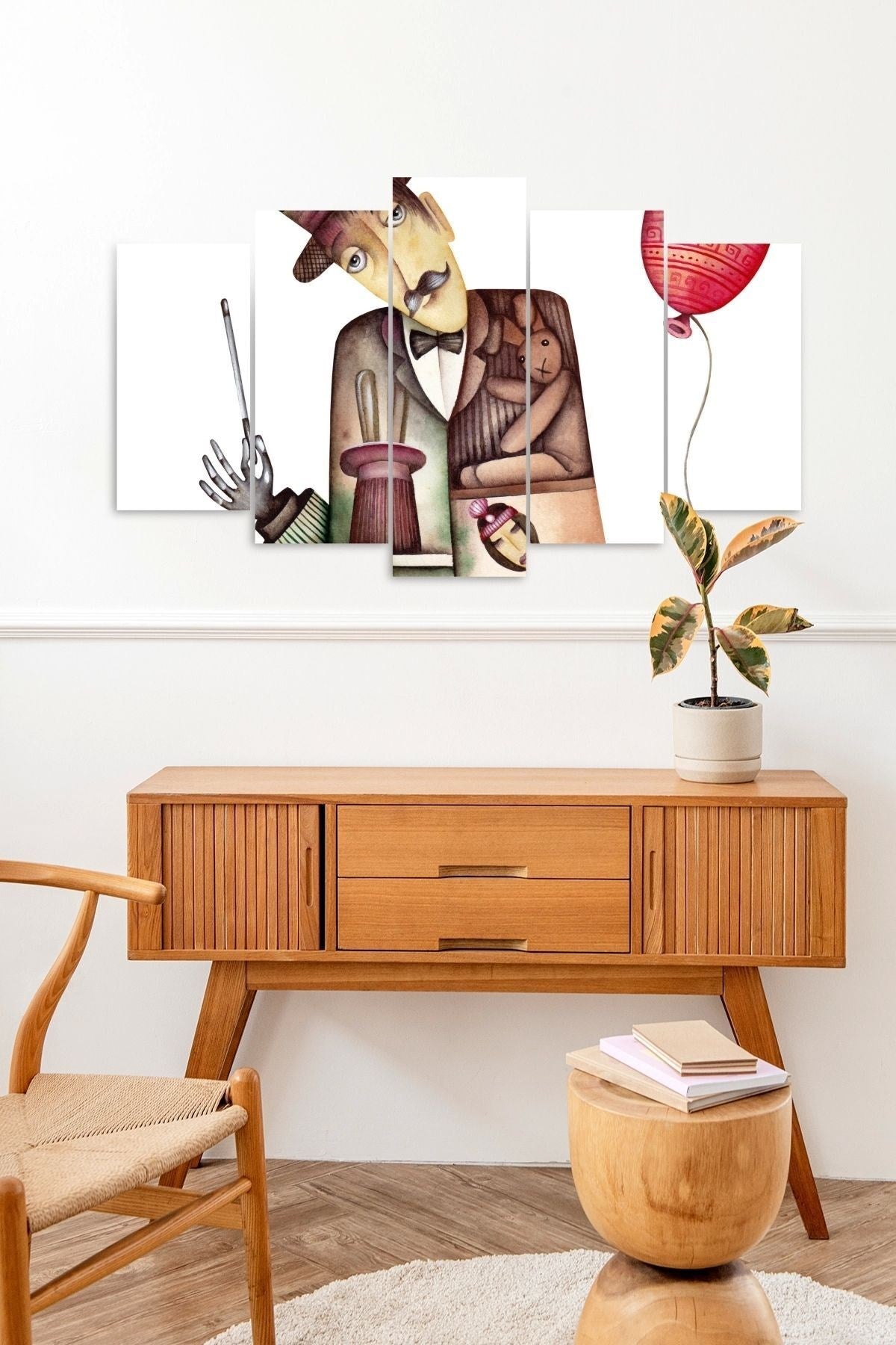 Düşündüren Tablo 5 Parçalı Mdf Tablo 60 x 100