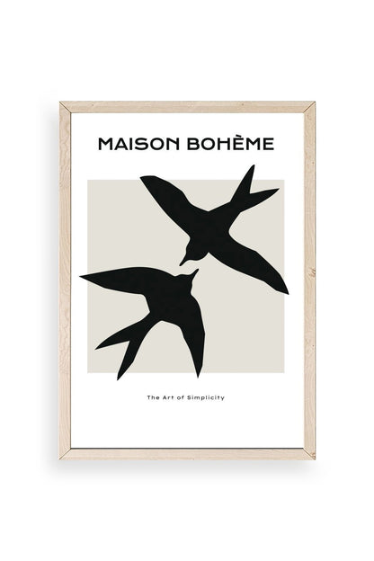 Kuşlar Ahşap Çerçeveli Tablo 30 x 42