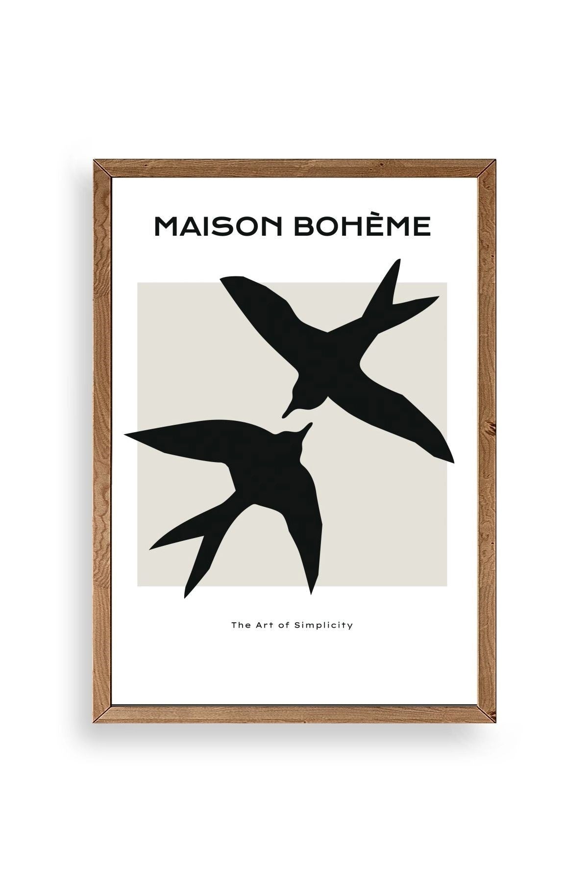 Kuşlar Ahşap Çerçeveli Tablo 17 x 23