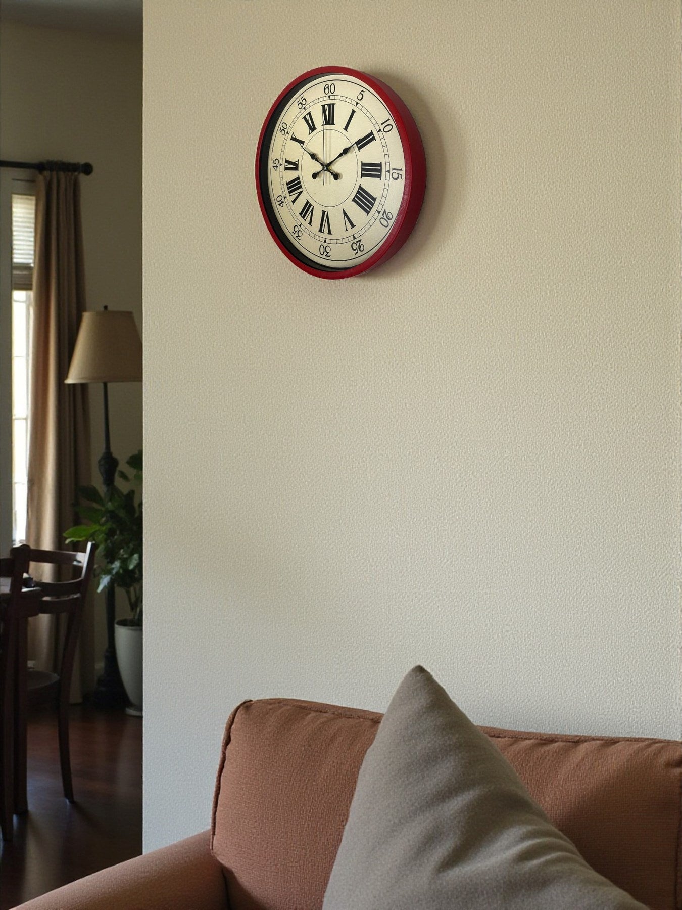 Zentime 36 Cm Kırmızı Dekoratif Duvar Saati