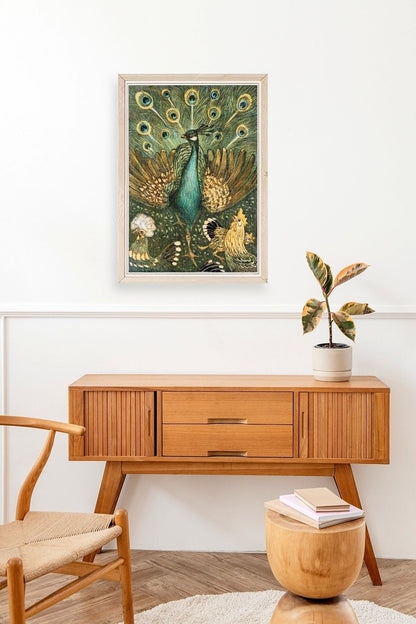 Nouveau Vintage Peacock Ahşap Çerçeveli Tablo 23 x 30