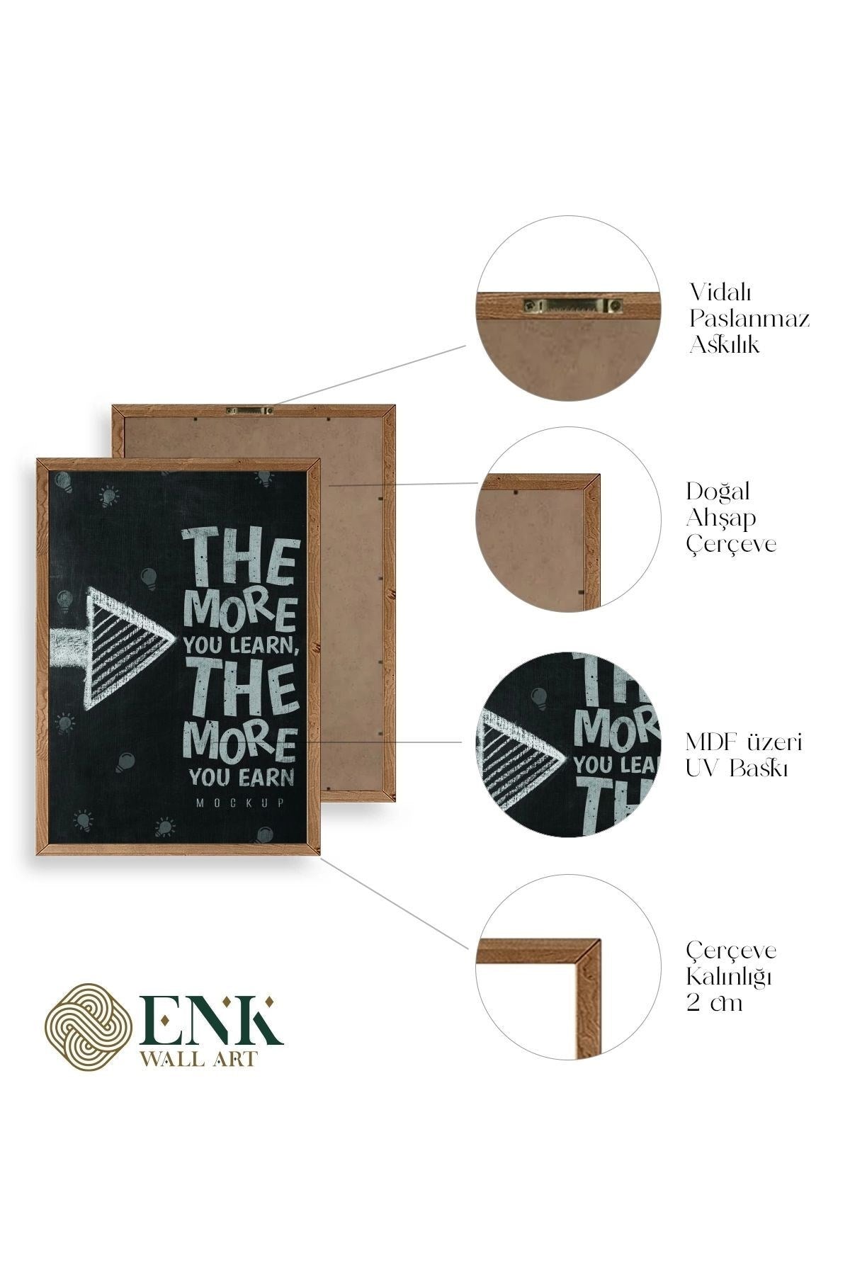 Motto Ahşap Çerçeveli Tablo 30 x 42