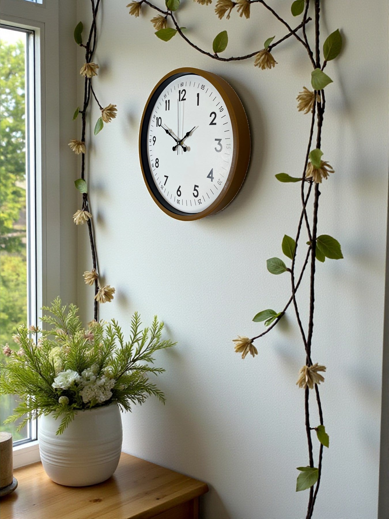 Zentime 36 Cm Kahverengi Dekoratif Duvar Saati