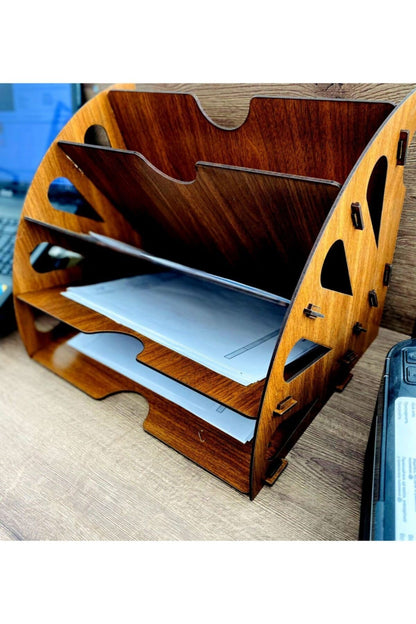 Ahşap Dekoratif Dosya Düzenleyici Masaüstü Toplayıcı 20 x 20