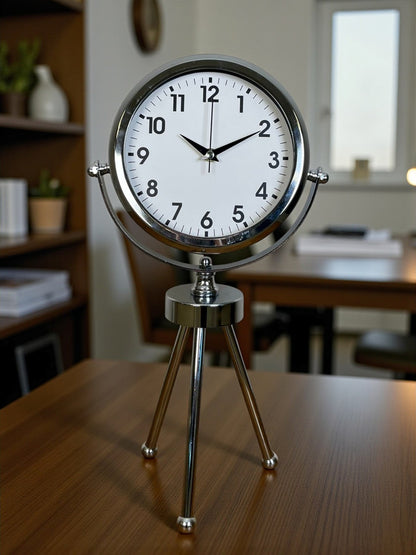 Zentime Krom Şık Üç Ayaklı Masa Saati