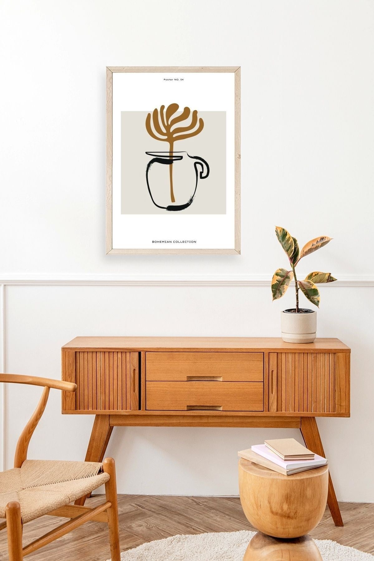 Kahve Ahşap Çerçeveli Tablo 23 x 30