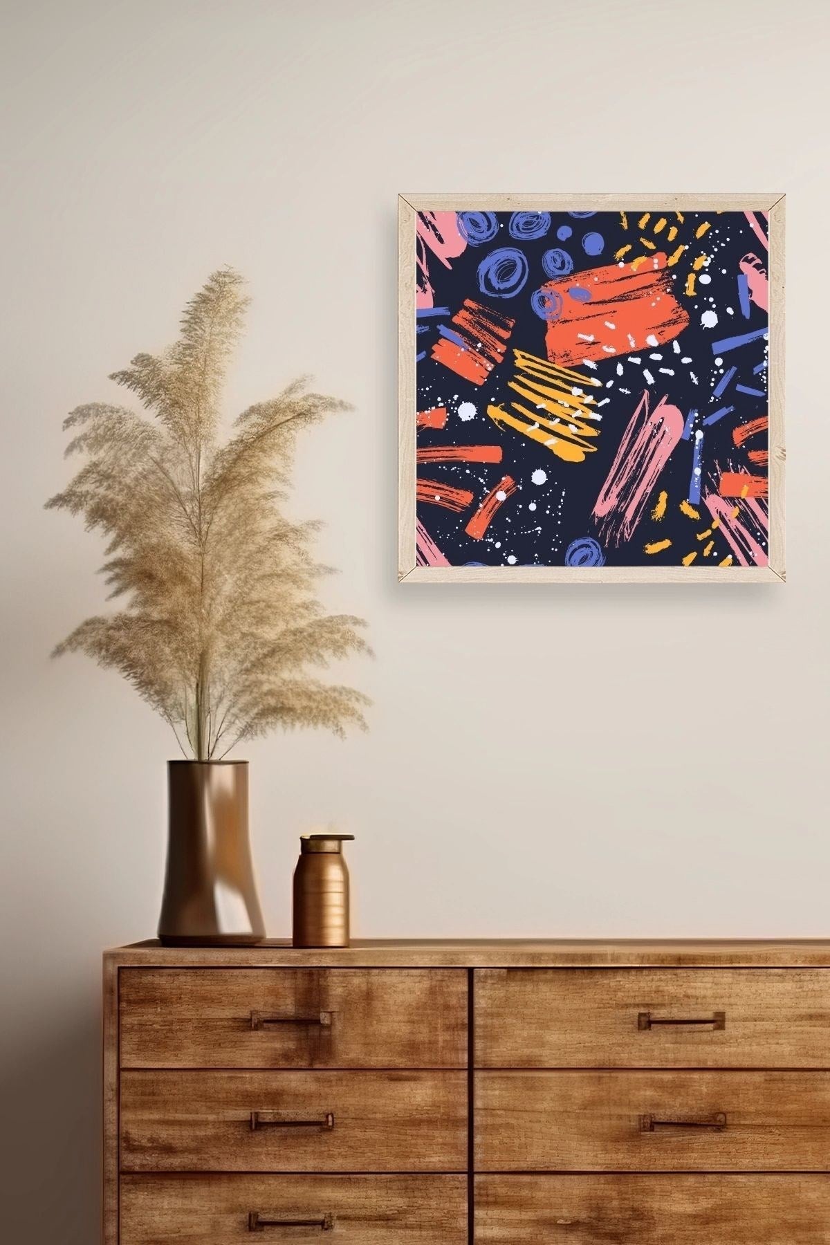 Modern Ahşap Çerçeveli Tablo 23 x 23