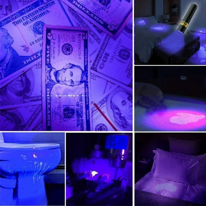 BUFFER® Mini Cep Boy USB İle Şarj Olan Oje Kurutucu Sahte Para Kontol LED UV Mor Işık El Feneri