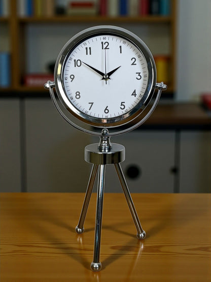 Zentime Krom Şık Üç Ayaklı Masa Saati