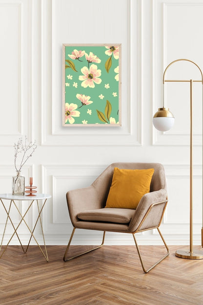 Çiçekler Ahşap Çerçeveli Tablo 23 x 30