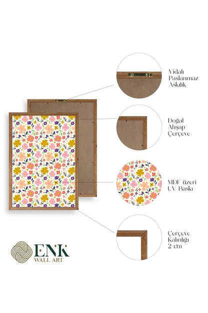 Çiçek Ahşap Çerçeveli Tablo 30 x 42