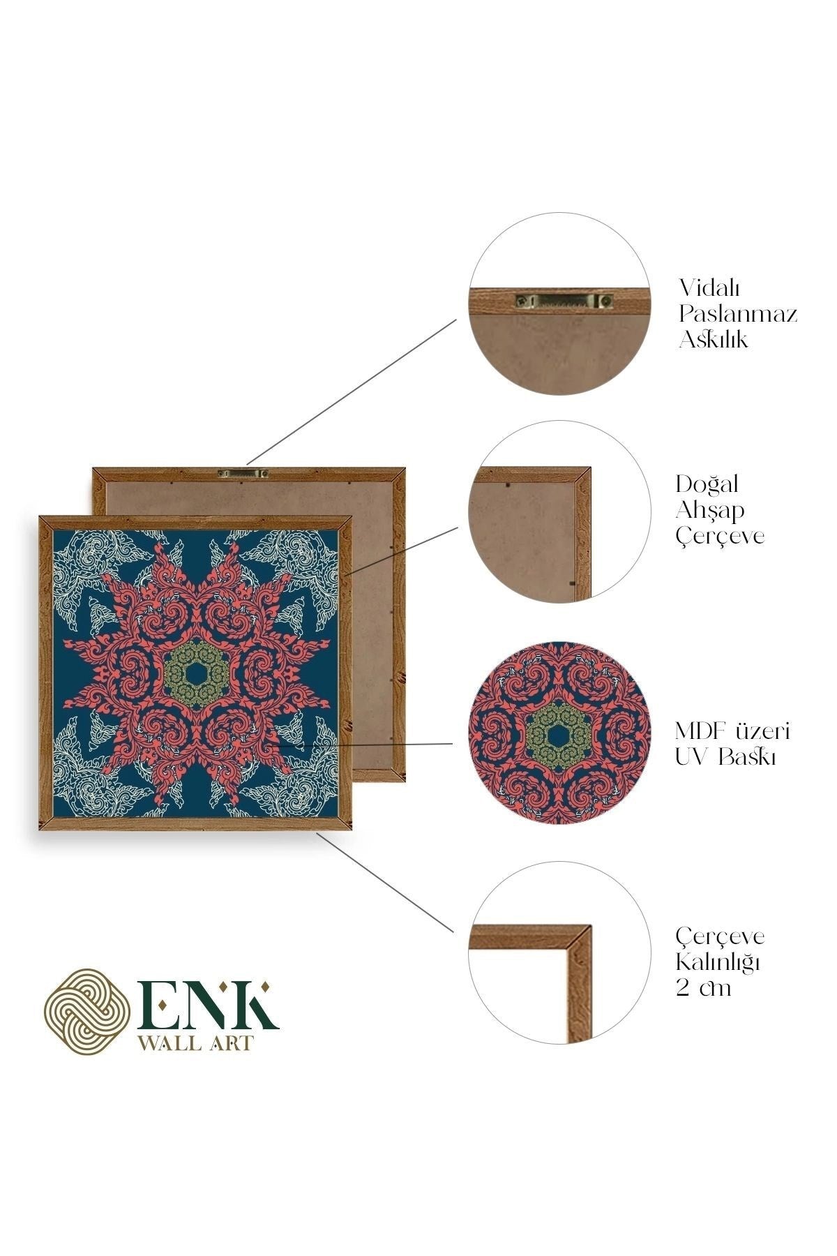 Motif Ahşap Çerçeveli Tablo 50 x 50