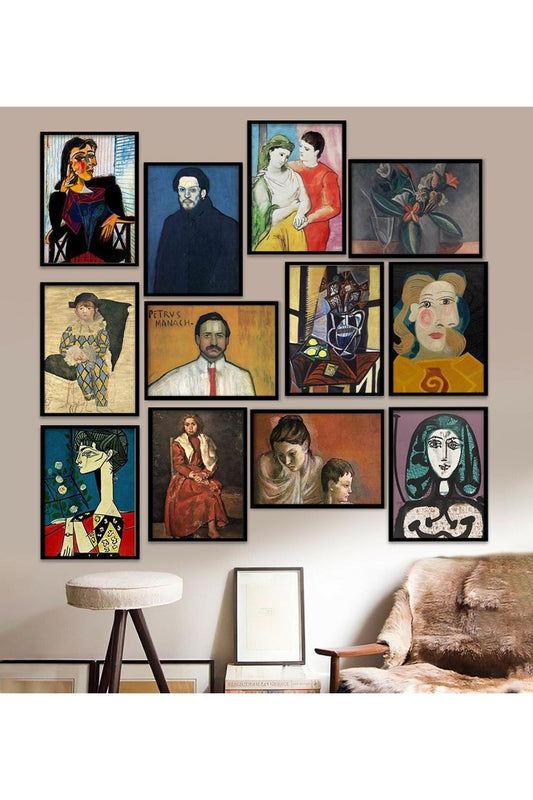 12 Parça Çerçeve Görünümlü Mdf Tablo Seti 15 x 20