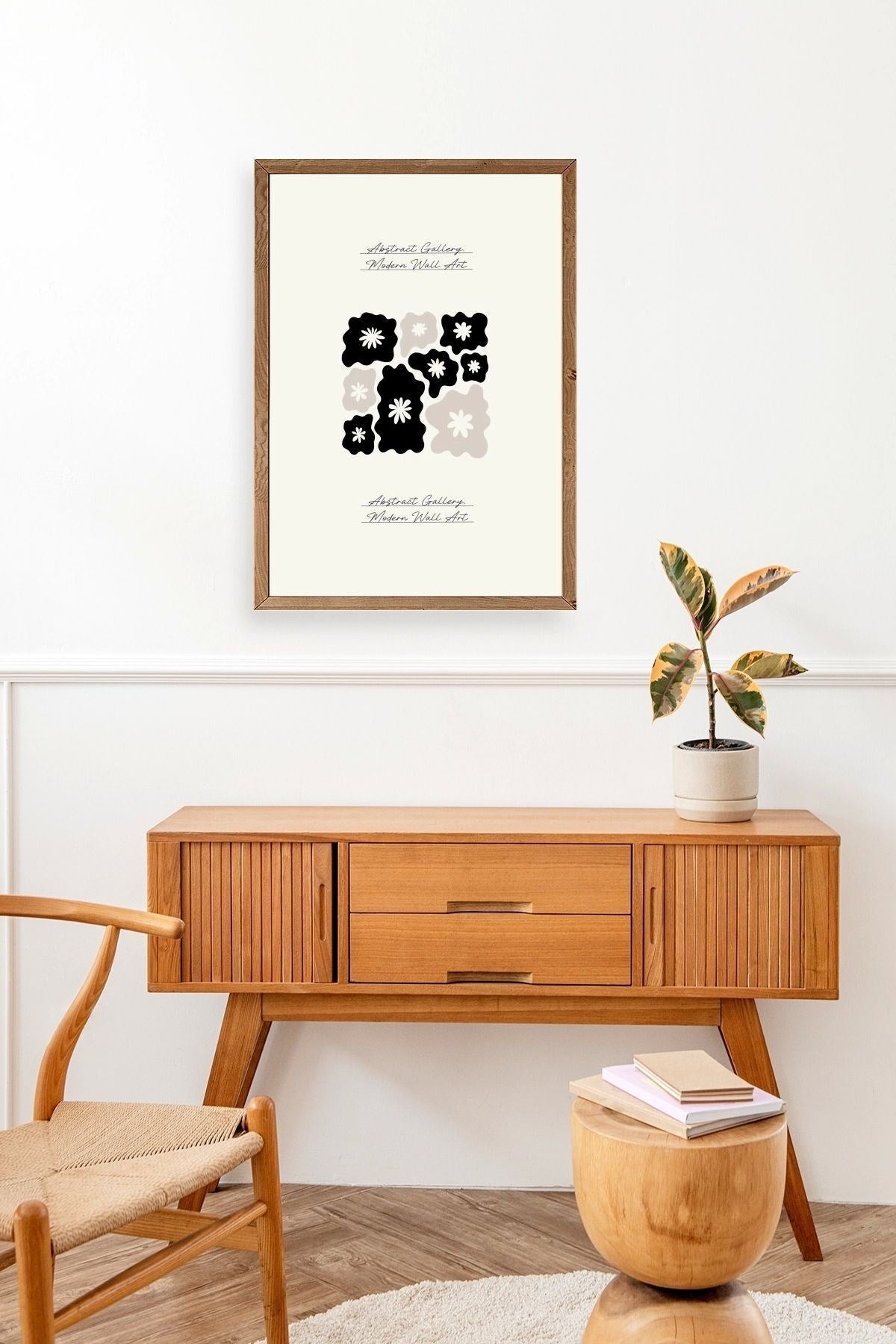 Çiçekler Ahşap Çerçeveli Tablo 50 x 70