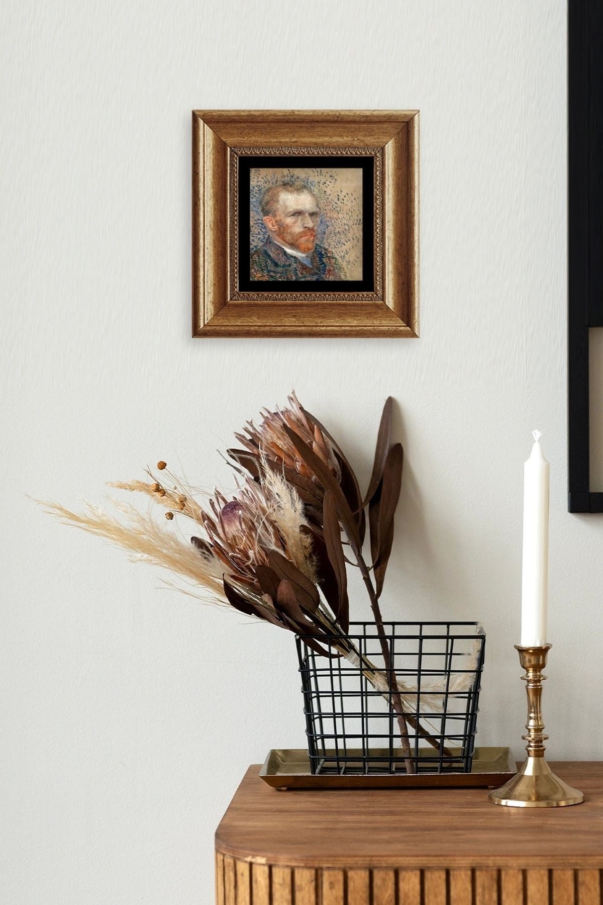 Van Gogh Çerçeveli Taş Tablo 20 cm