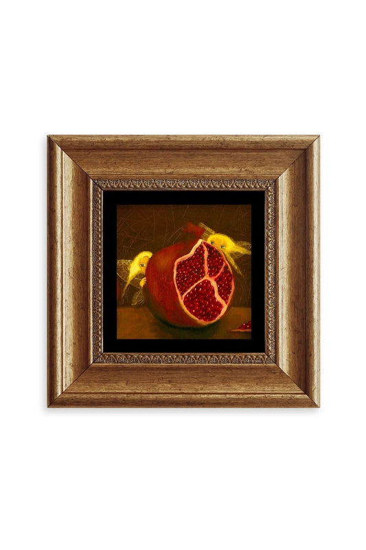 Nar Çerçeveli Taş Tablo 20 cm