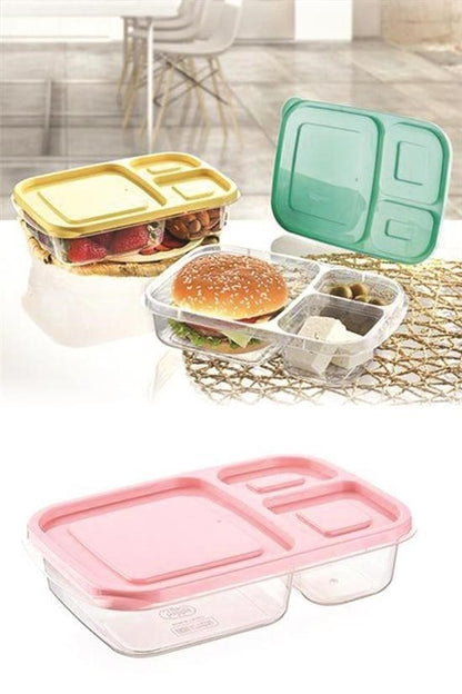 BUFFER® 3 Bölmeli Sefer Tası Pratik Kolay Gıda Diyet Saklama Erzak Kabı