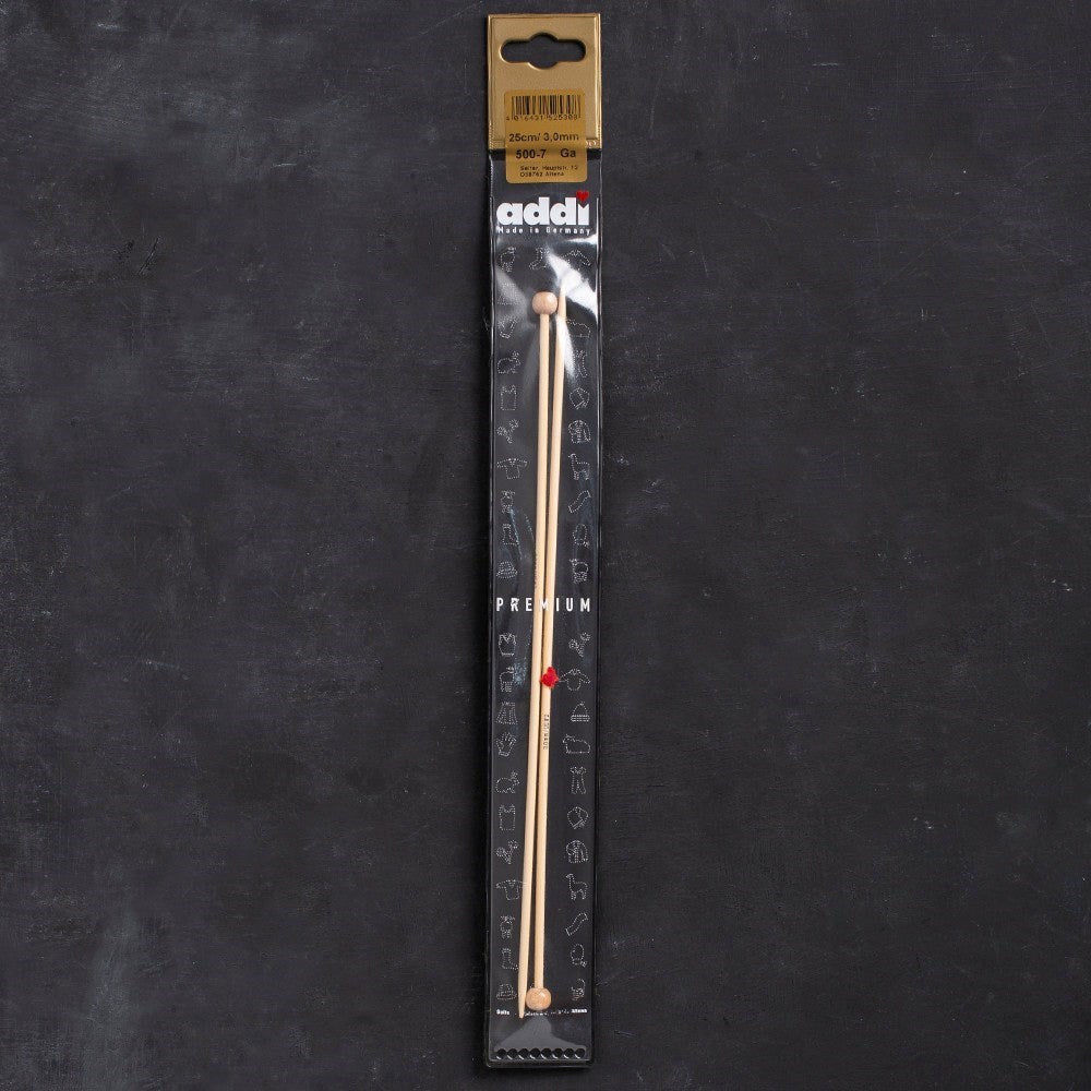 Addi Premium 3mm 25cm Bambu Örgü Şişi - 5007025-03