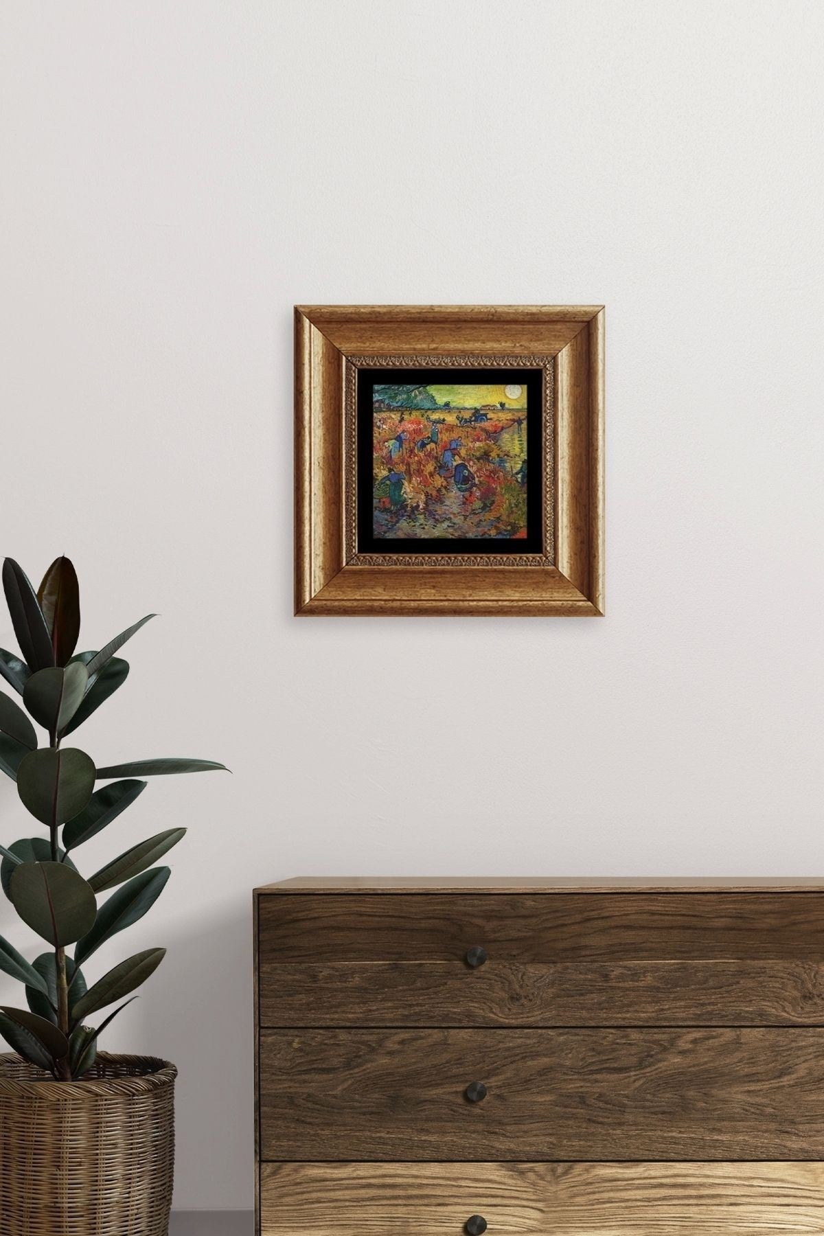 Van Gogh Çerçeveli Taş Tablo 20 cm