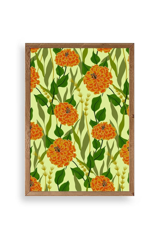 Çiçekler Ahşap Çerçeveli Tablo 50 x 70