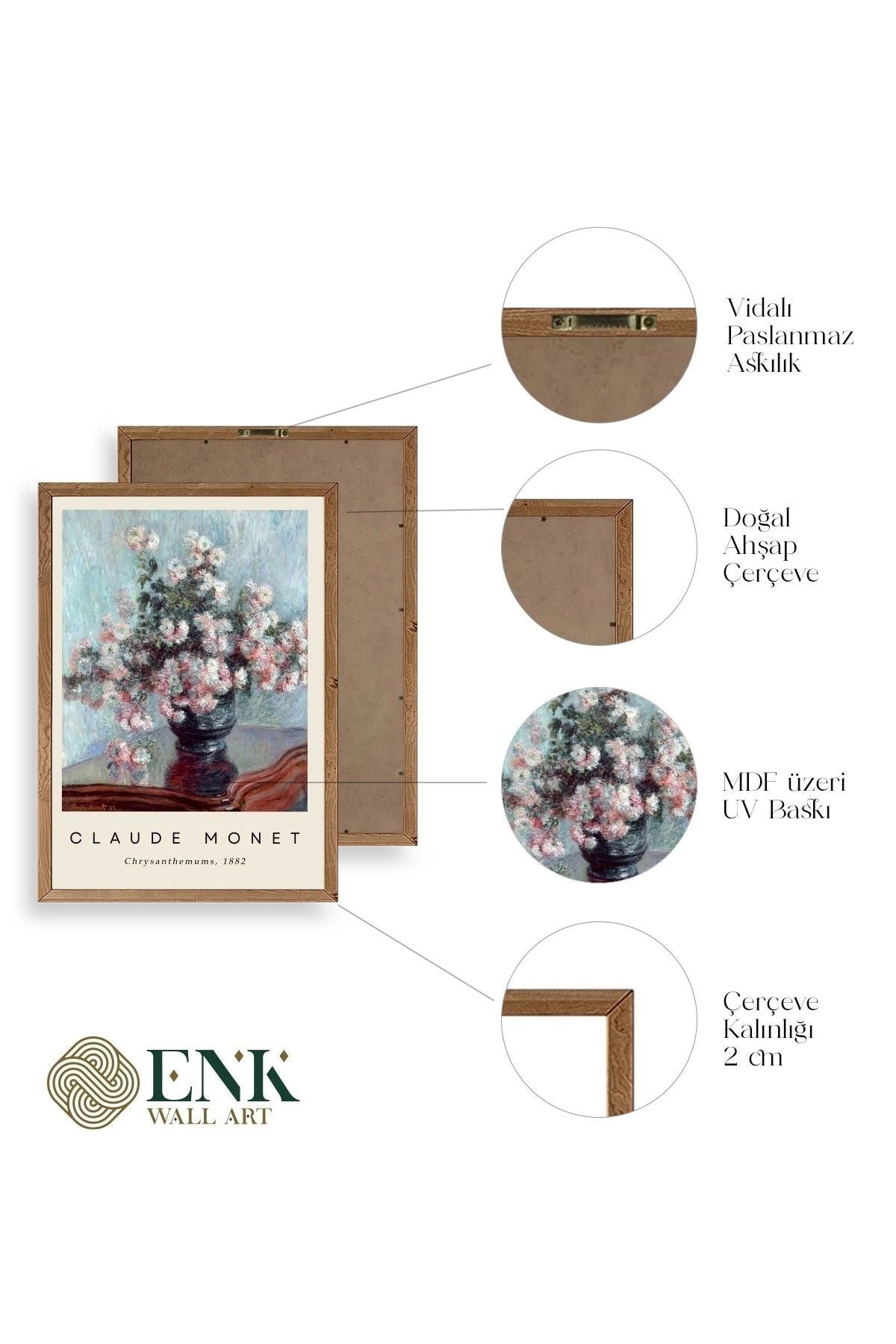 Claude Monet Ahşap Çerçeveli Tablo 23 x 30