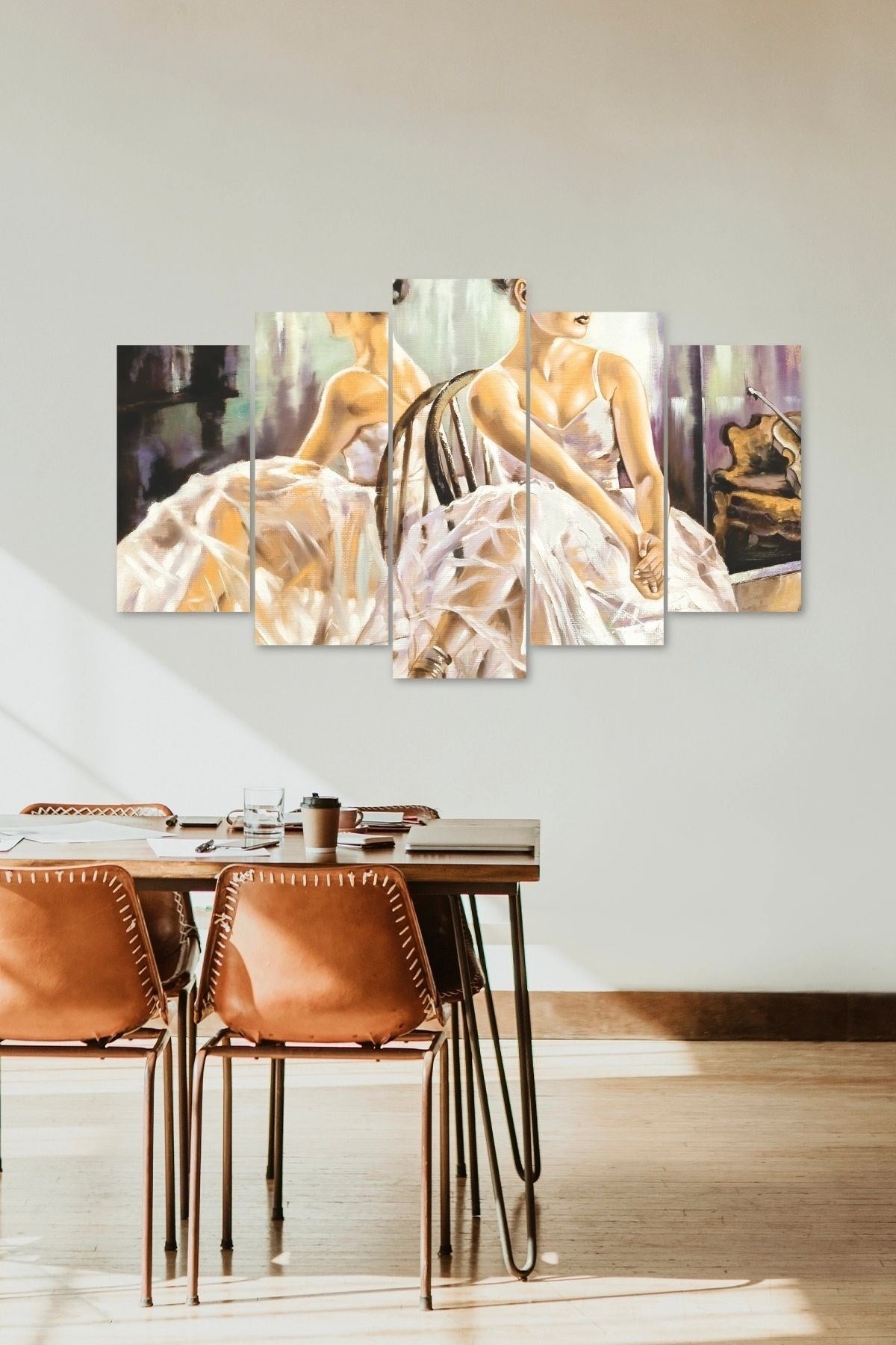 Kadın Manzarası 5 Parçalı Mdf Tablo 60 x 100