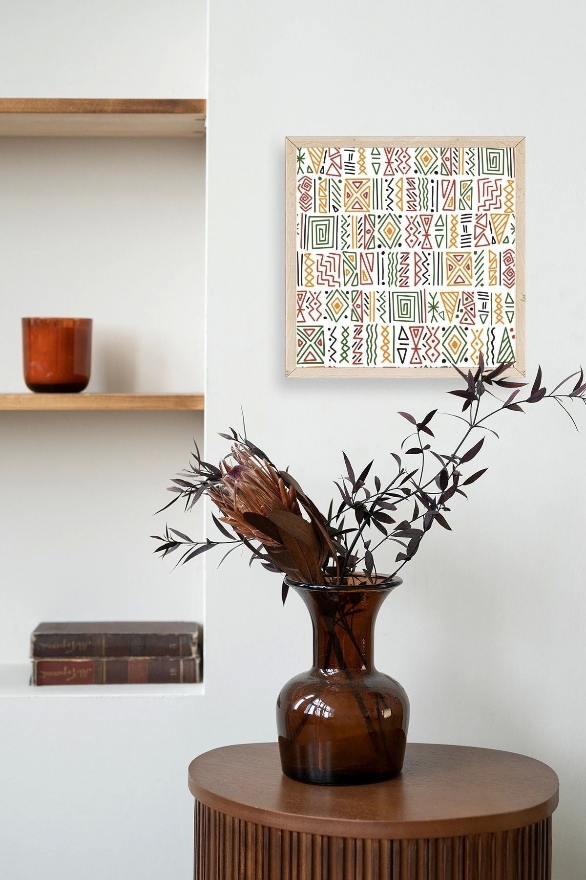 Çizgiler Ahşap Çerçeveli Tablo 23 x 23