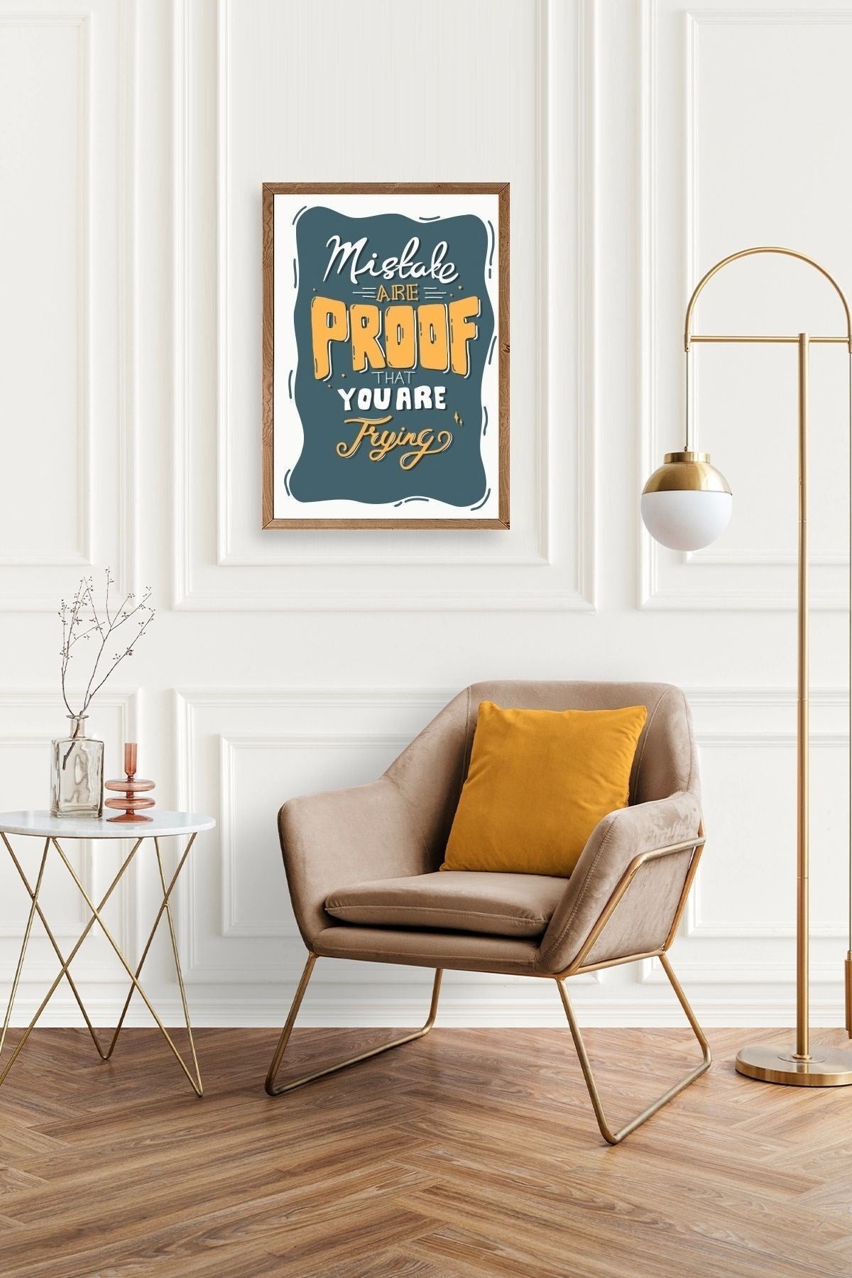 Motto Ahşap Çerçeveli Tablo 17 x 23