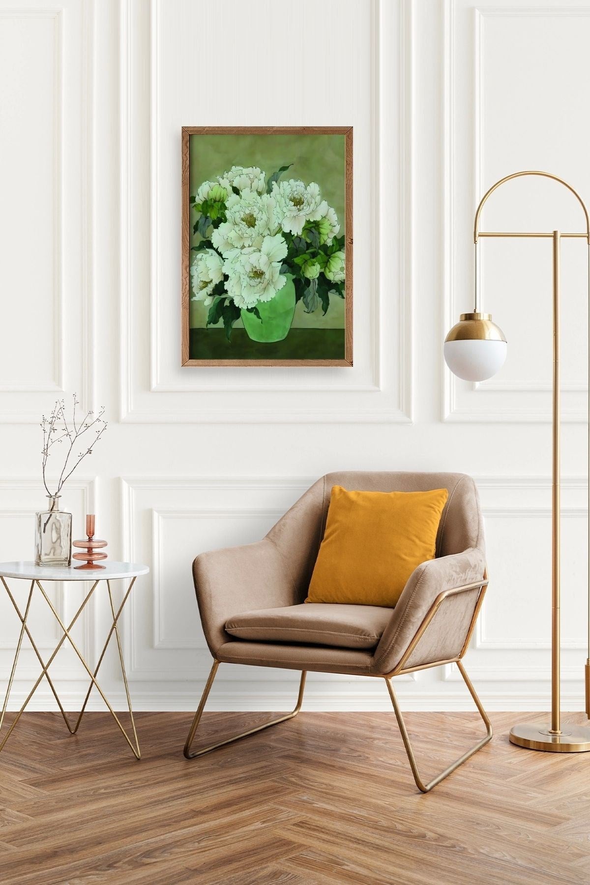 Çiçekler Ahşap Çerçeveli Tablo 50 x 70