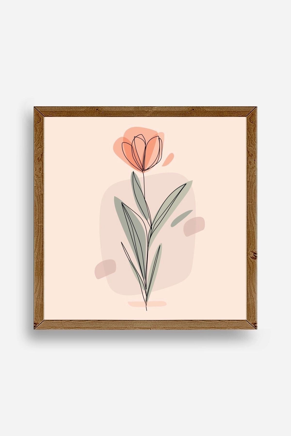 Çiçek Ahşap Çerçeveli Tablo 42 x 42