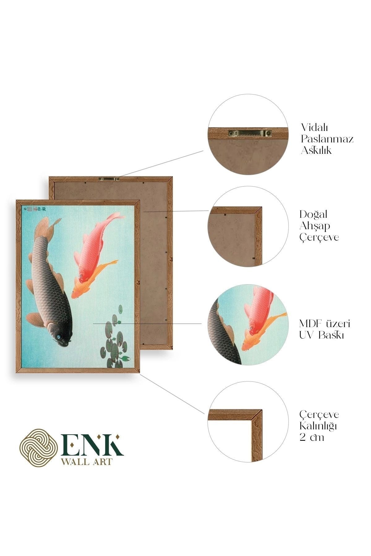 Ohara Koson Ahşap Çerçeveli Tablo 17 x 23