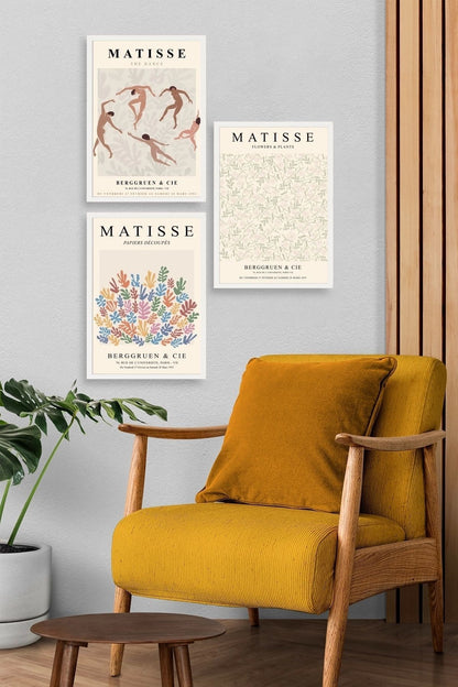 Matisse Üçlü Ahşap Çerçeveli Tablo 40 x 60