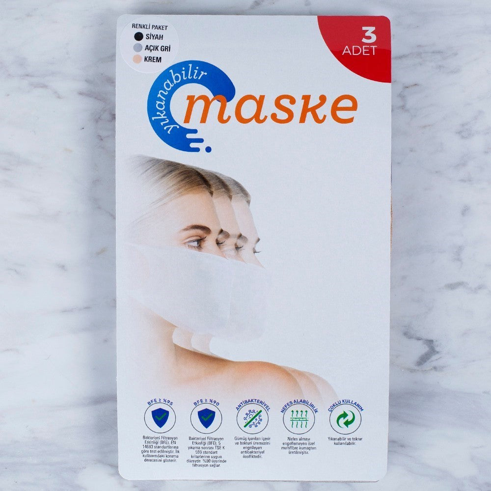 Loren 3 Adet Yıkanabilir Maske