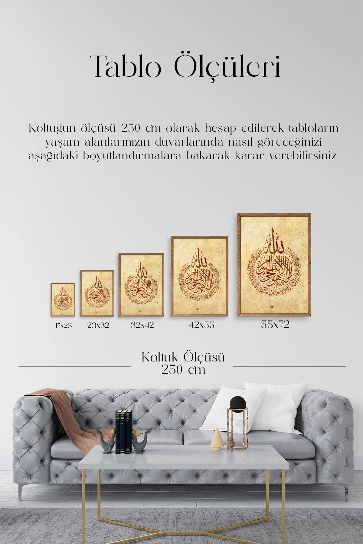 Hat Yazısı Ahşap Çerçeveli Tablo 17 x 23